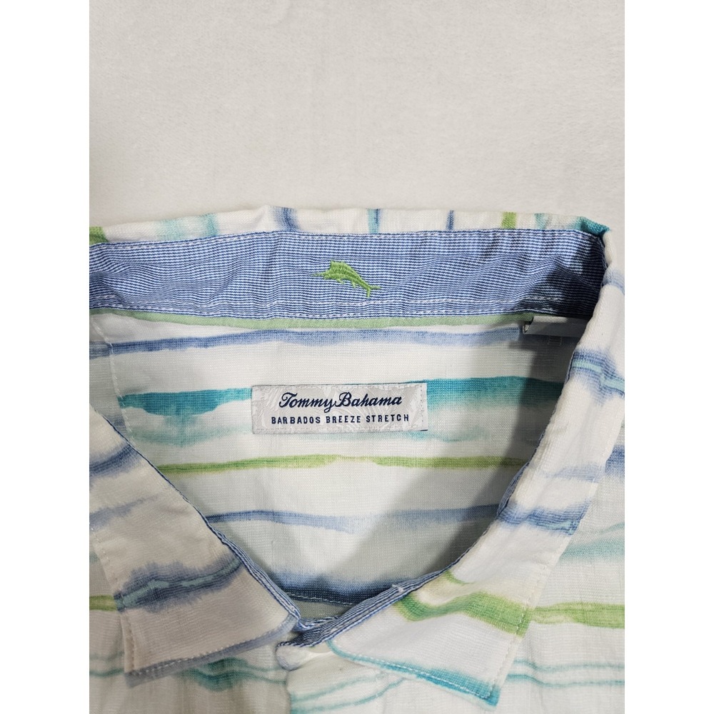 Tommy Bahama Men's XXLT‎ Linen Barbados Breeze Stripe Long Sleeve Shirt Tall - Picture 2 of 9